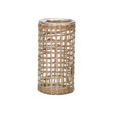 Load image into Gallery viewer, Rattan Wrapped Glass Vase tall
