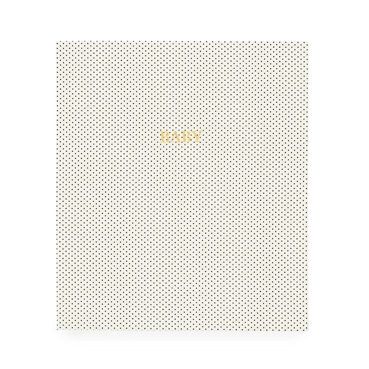 Baby Book in Cream & Black Pindot