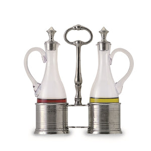 Match Pewter Oil & Vinegar Set with Pewter Tops