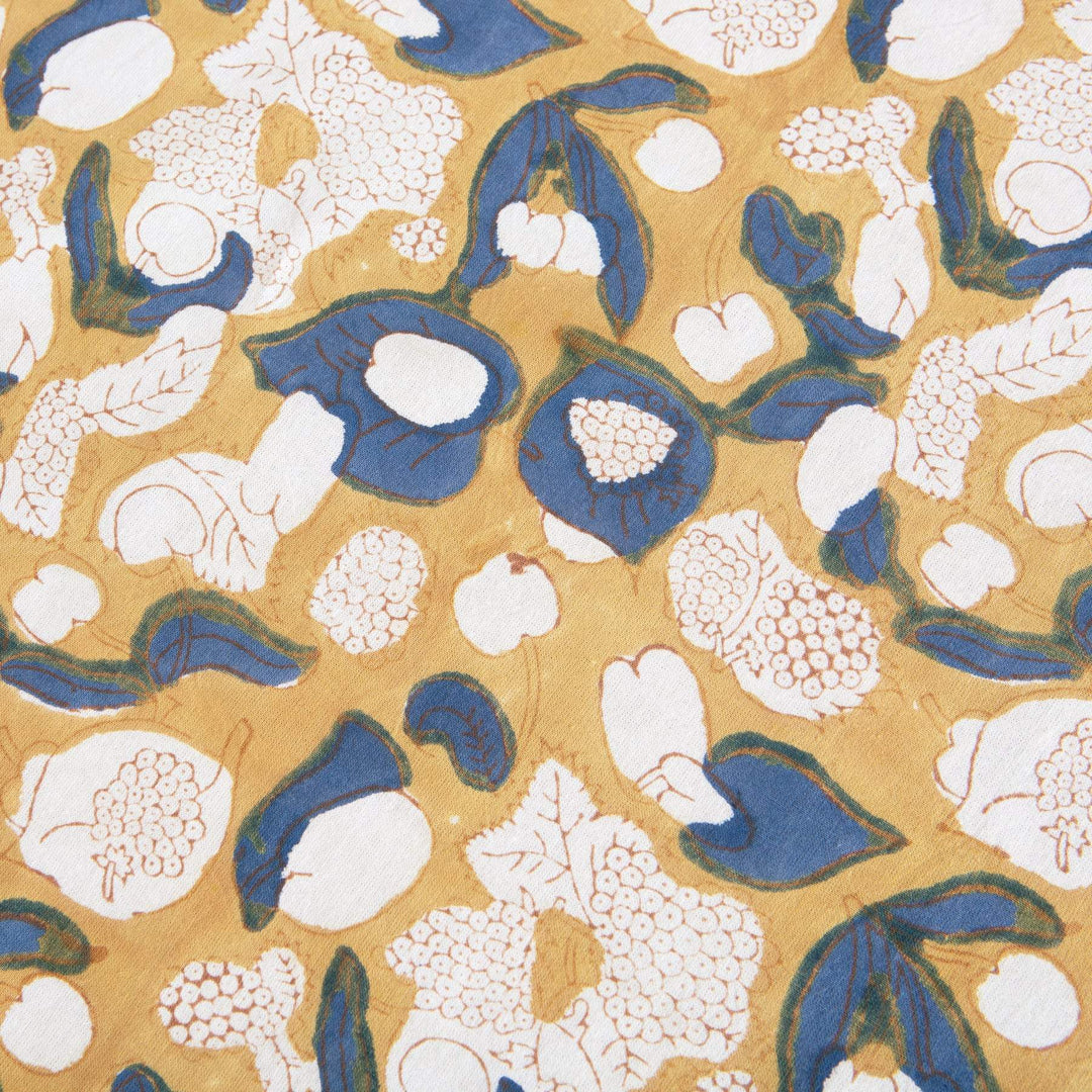 Forest Harvest Mustard & Blue Tablecloth