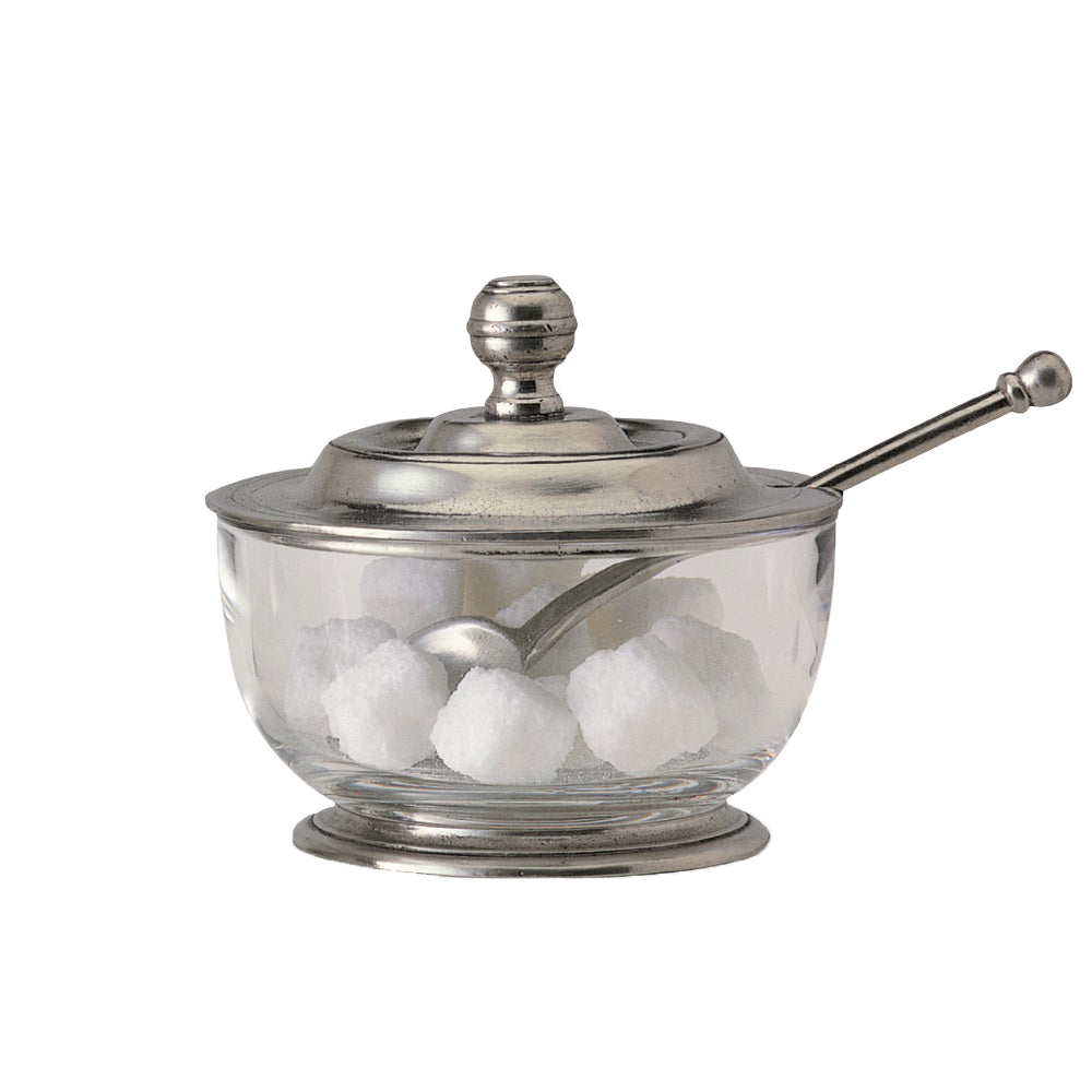 Match Pewter Sugar Bowl w/ Spoon