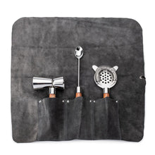 Load image into Gallery viewer, Simon Pearce Acacia &amp; Leather Bar Tool Set
