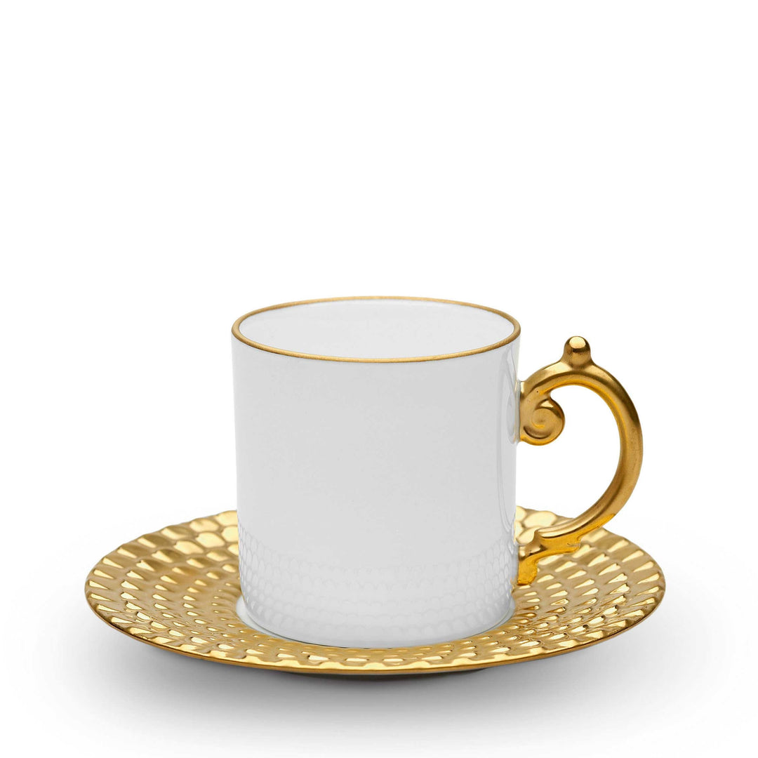 L'Objet Aegean Gold Espresso Cup + Saucer