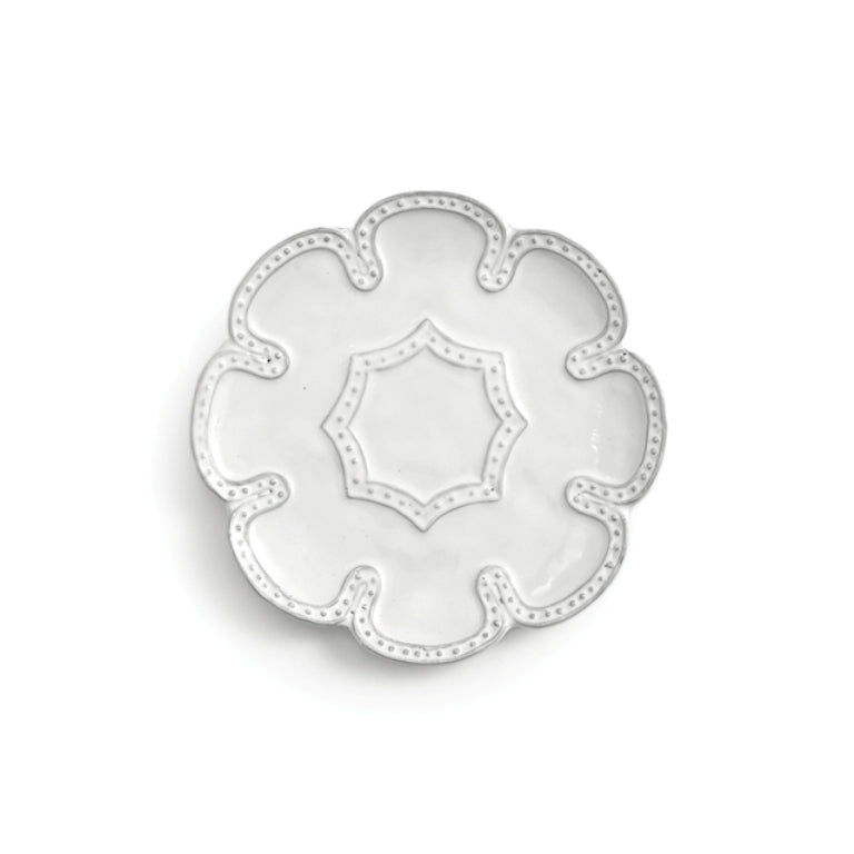 Arte Italica Bella Bianca Beaded Lace Canape Plate