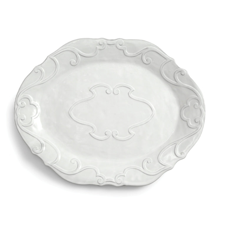 Arte Italica Bella Bianca Ribbon Oval Platter