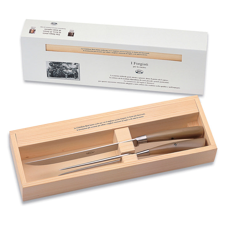 Berti Carving Set in Horn