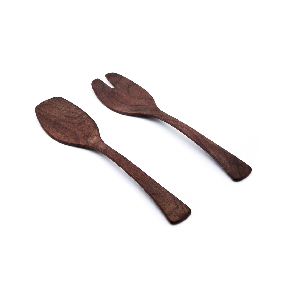 Andrew Pearce Black Walnut Wood Salad Servers, 13"