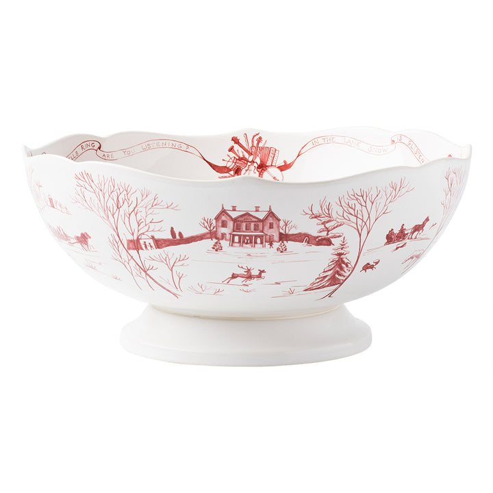 Juliska Country Estate Winter Frolic Ruby Centerpiece Bowl 13"