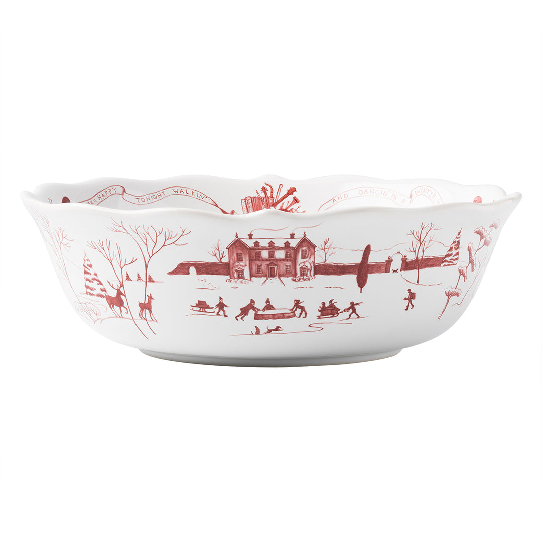 Juliska Country Estate Winter Frolic Ruby Serving Bowl, 10"