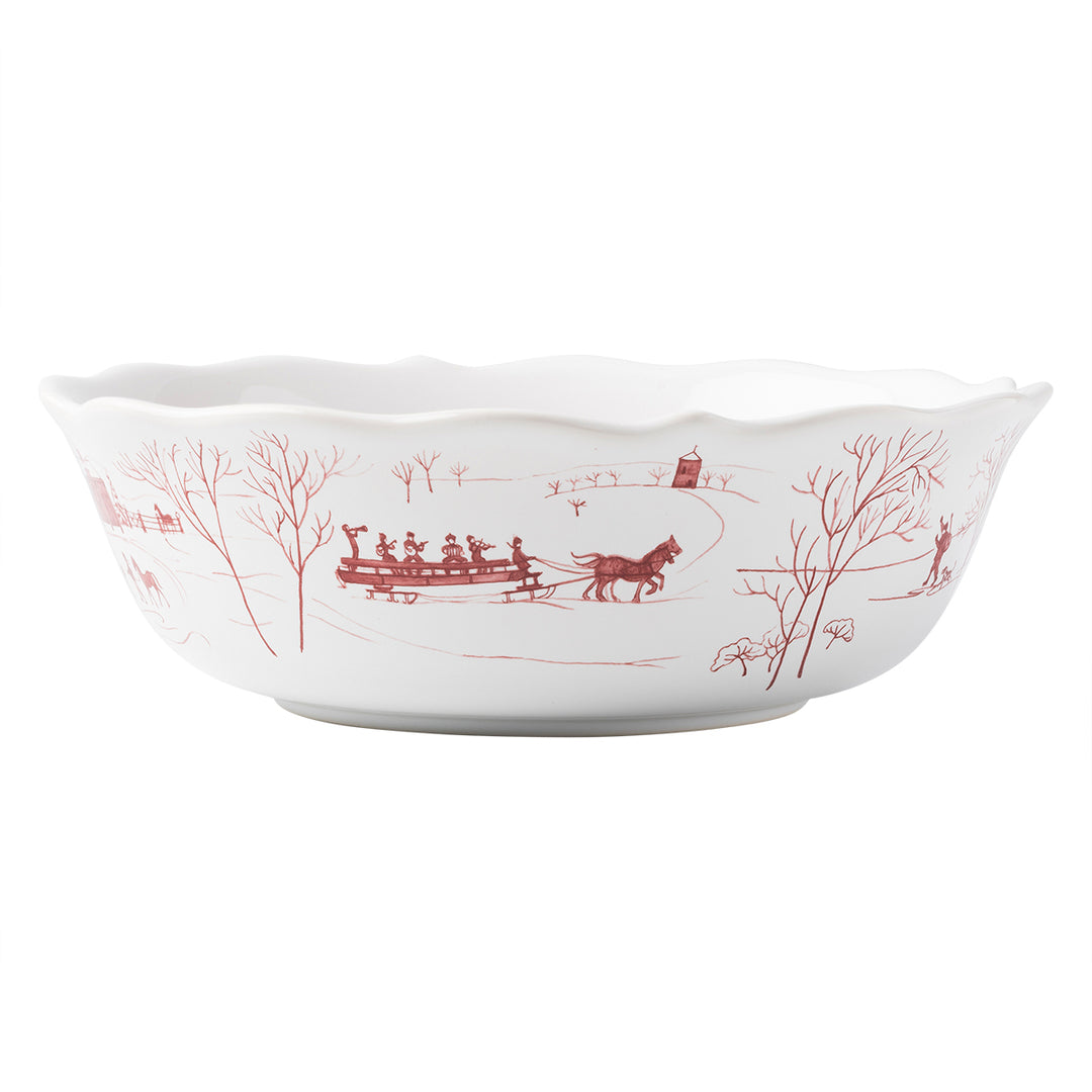 Juliska Country Estate Winter Frolic Ruby Serving Bowl, 10"