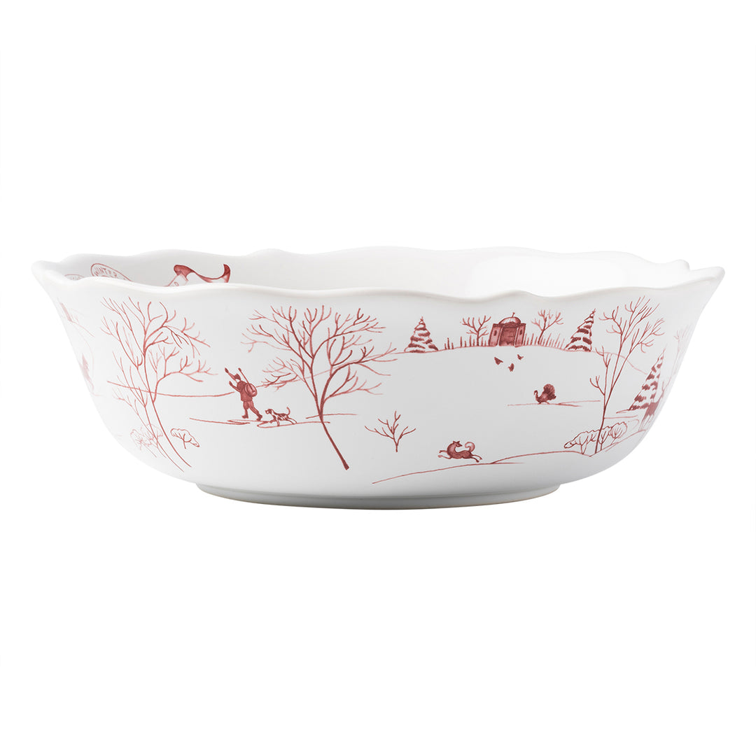 Juliska Country Estate Winter Frolic Ruby Serving Bowl, 10"