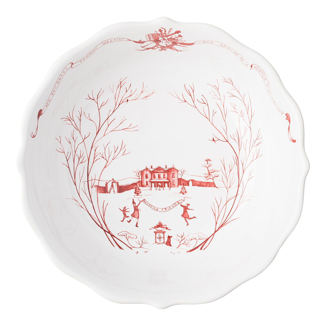 Juliska Country Estate Winter Frolic Ruby Serving Bowl, 10"