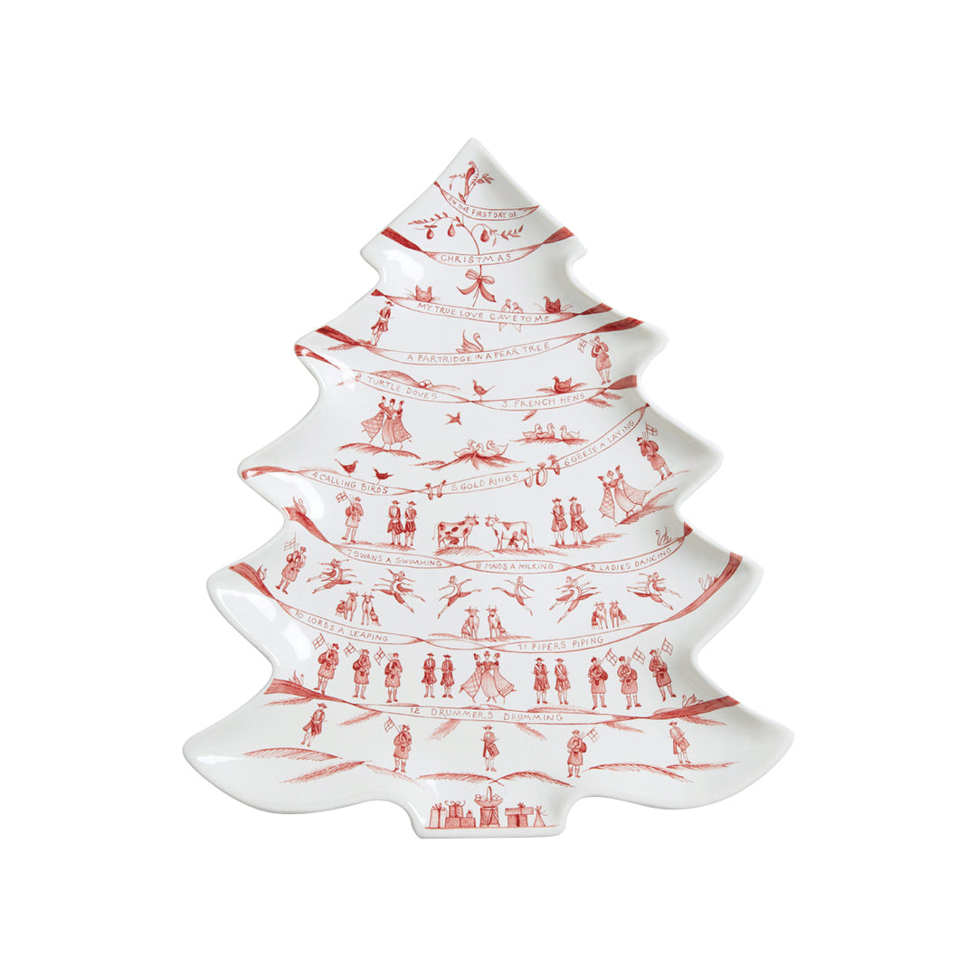 Juliska Country Estate Winter Frolic Ruby 12 Days of Christmas Tree Platter