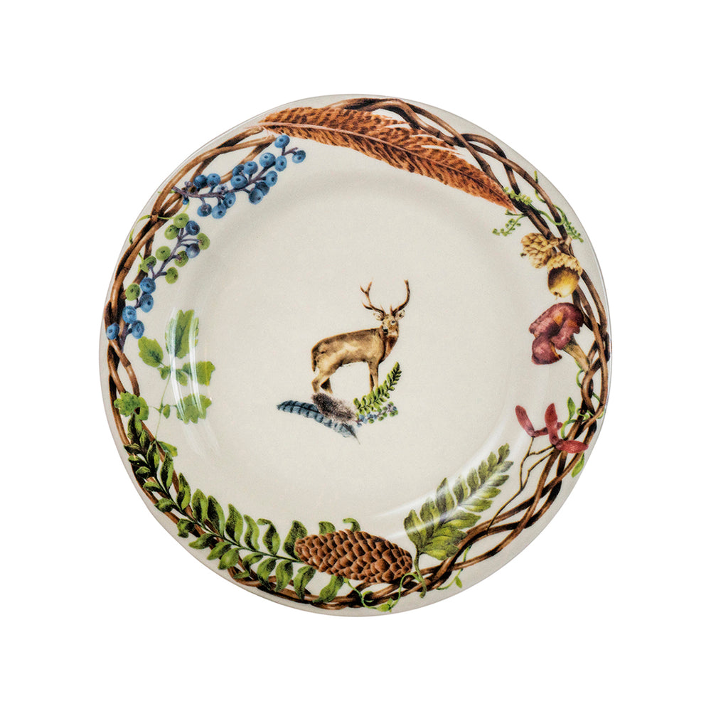 juliska forest walk cafe au lait plate stag