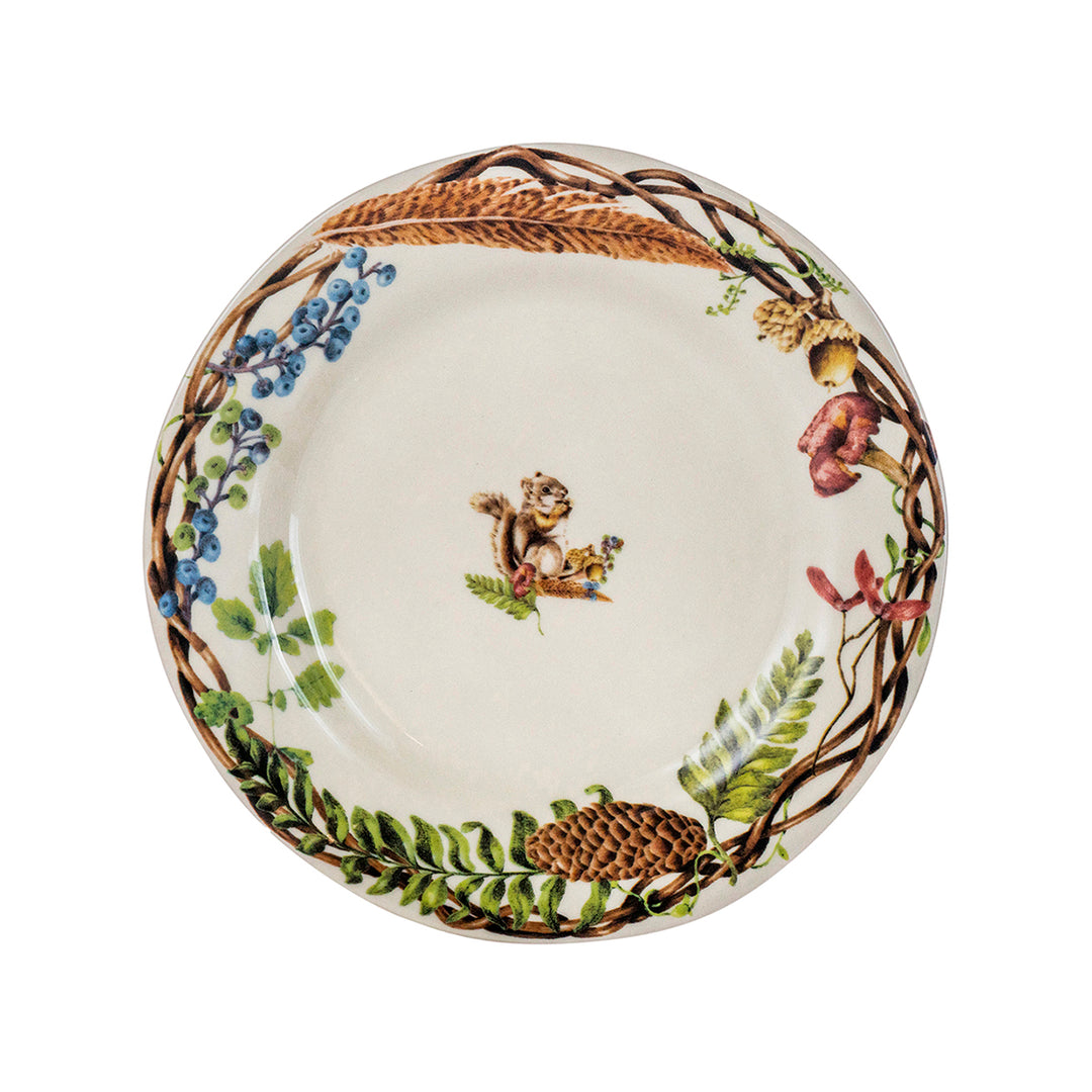 juliska forest walk cafe au lait plate squirrel