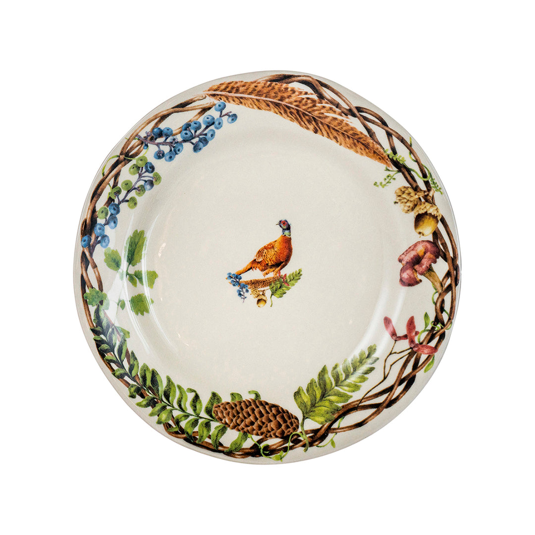 juliska forest walk cafe au lait plate pheasant