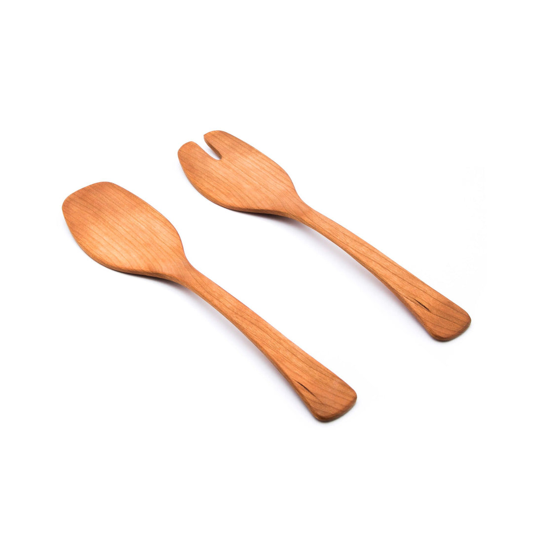 Andrew Pearce Cherry Wood Salad Servers, 13"