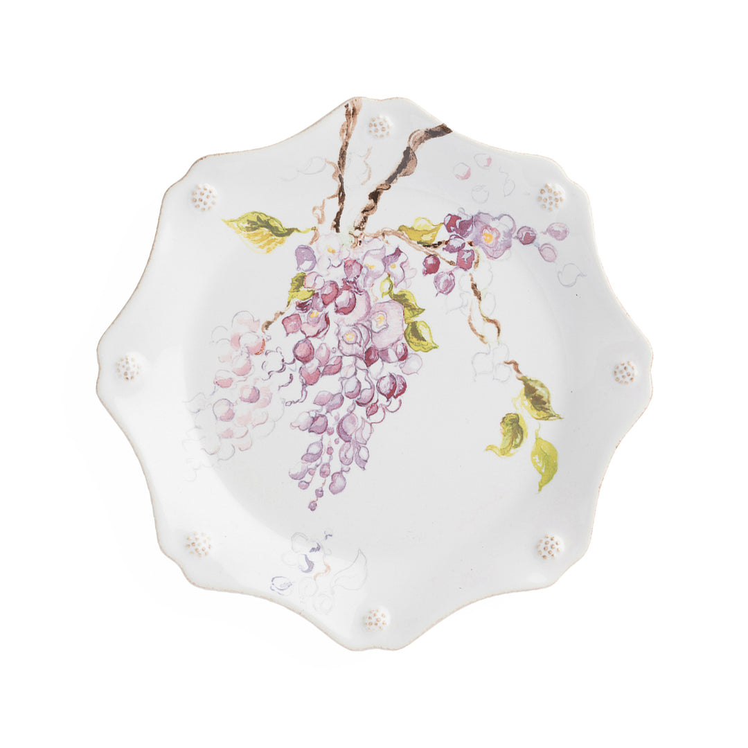 Juliska Berry & Thread Floral Sketch Wisteria Dessert/Salad Plate