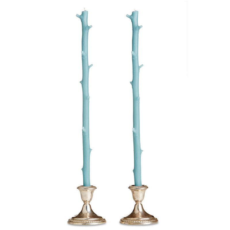 Hickory Stick Candles, Pair Robin Egg