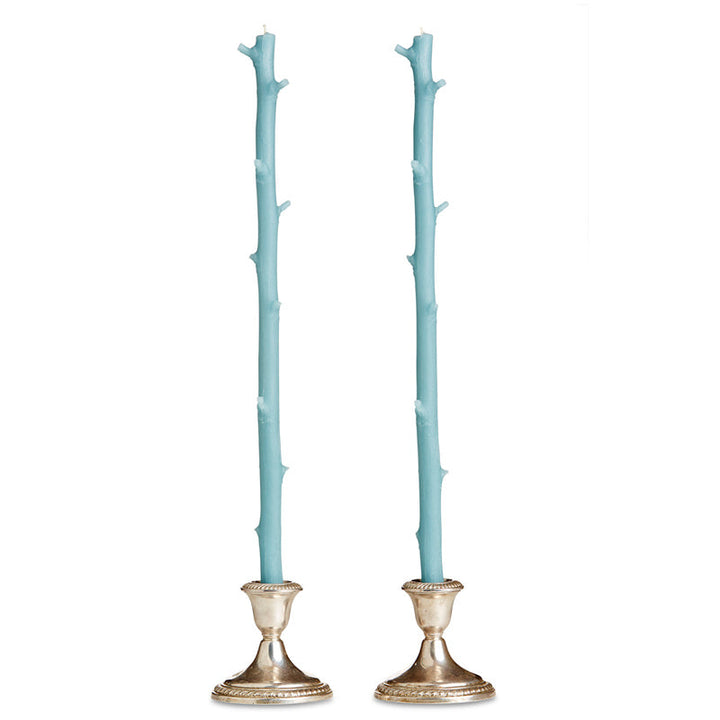 Hickory Stick Candles, Pair Robin Egg
