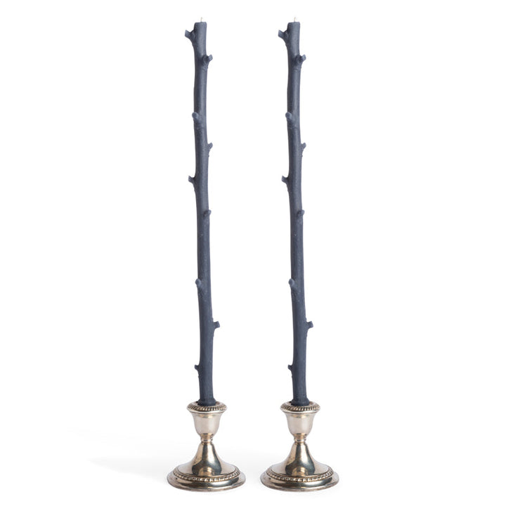 Charcoal Stick Candles, Pair Charcoal