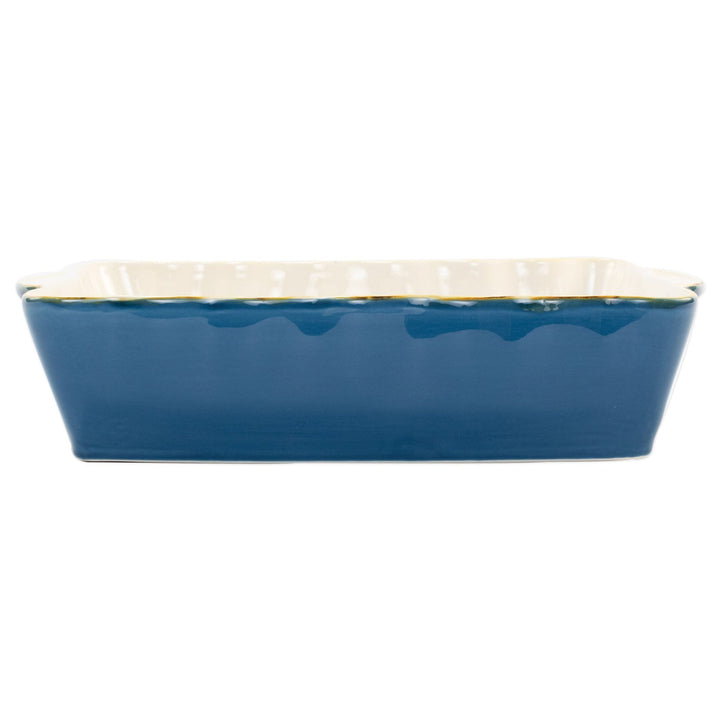 Vietri Italian Bakers Blue Rectangular, Large