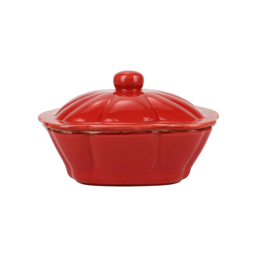 Vietri Italian Bakers Red Covered Casserole