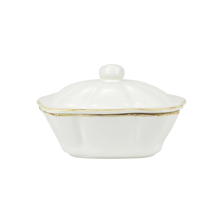 Vietri Italian Bakers White Covered Casserole