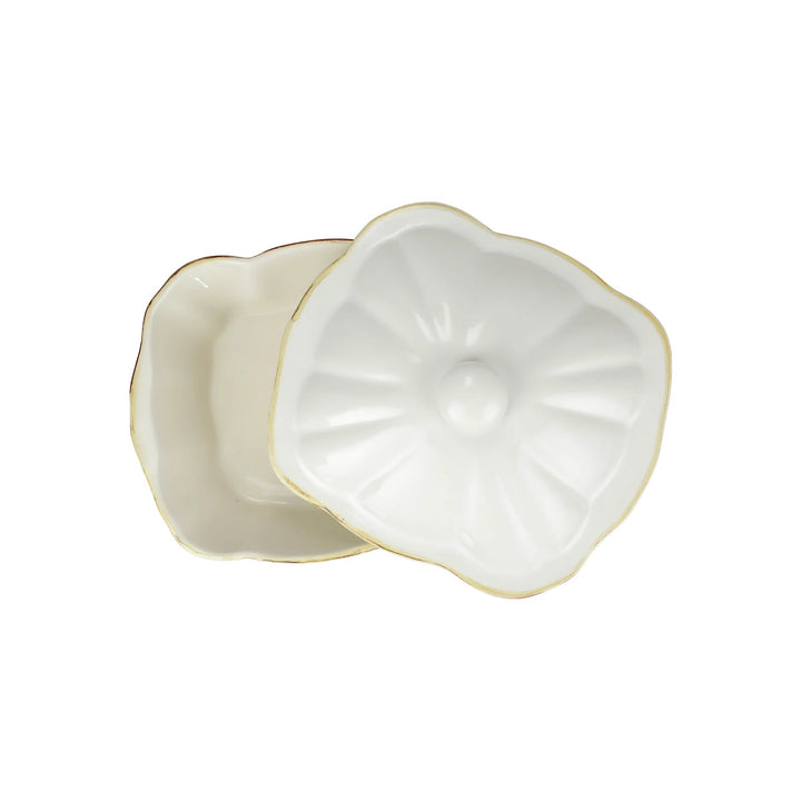 Vietri Italian Bakers White Covered Casserole