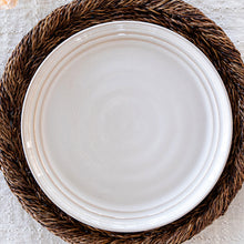 Load image into Gallery viewer, Juliska Bilbao Whitewash dinner plate on charger
