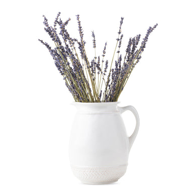 Juliska Le Panier Whitewash Pitcher or vase with lavender
