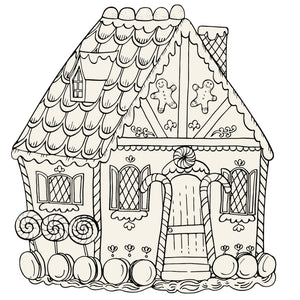 Gingerbread House Coloring Paper Placemat Set/12