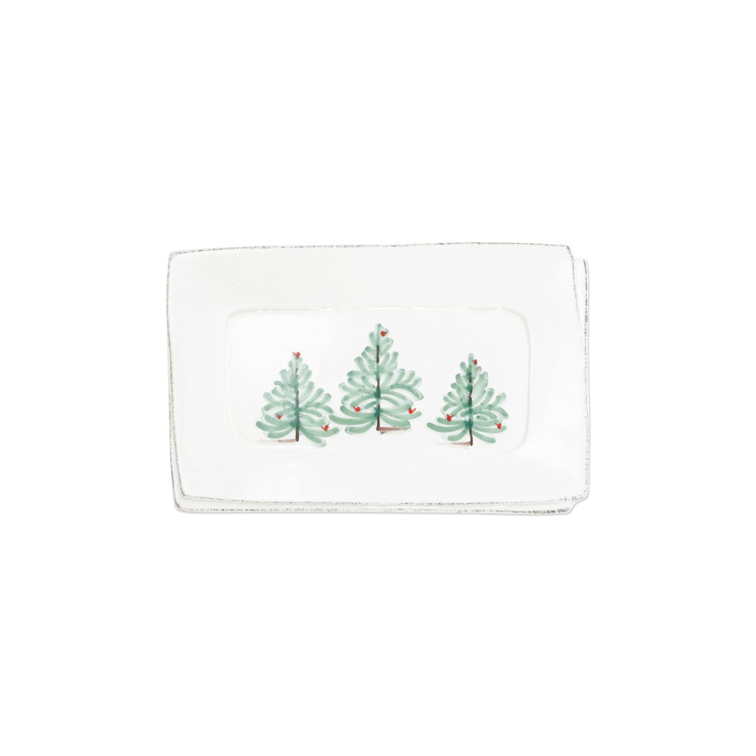 Vietri Lastra Holiday Small Rectangular Tray