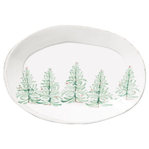 Vietri Lastra Holiday Large Oval Platter