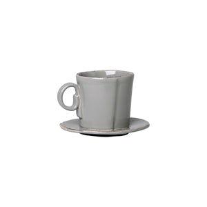 Vietri Lastra Gray Espresso Cup & Saucer