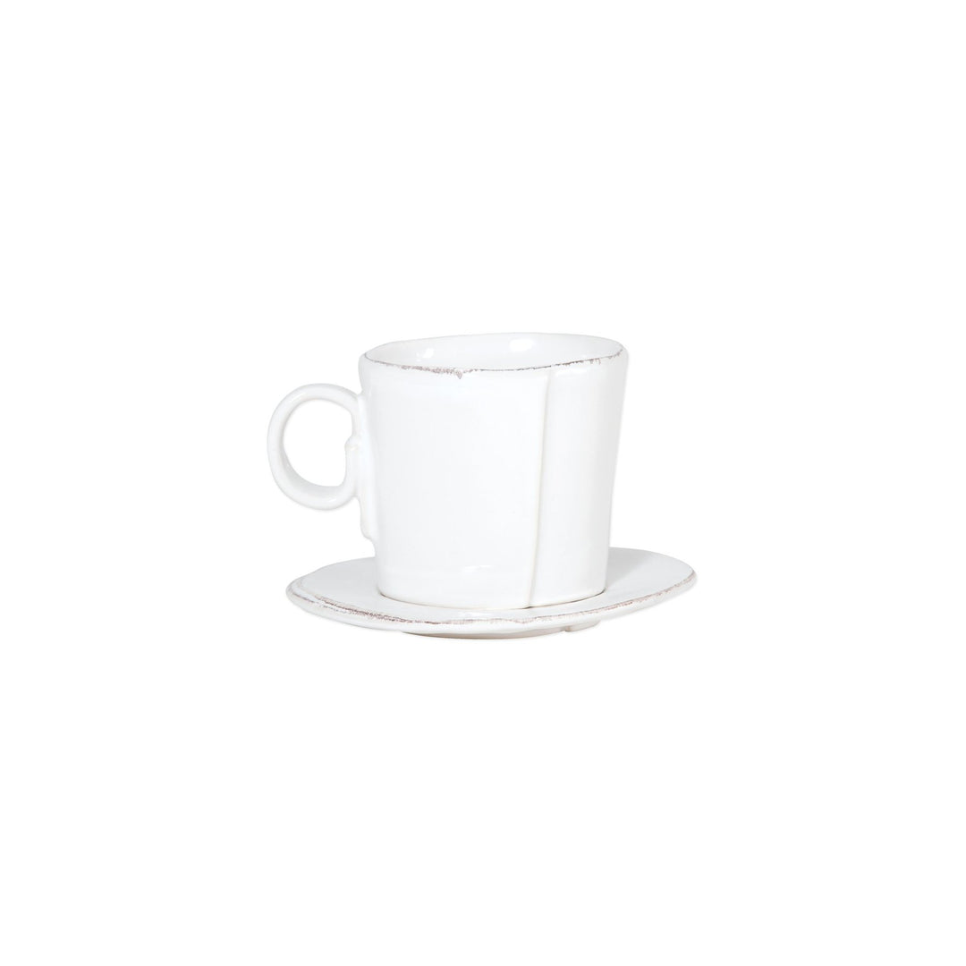 Vietri Lastra White Espresso Cup & Saucer