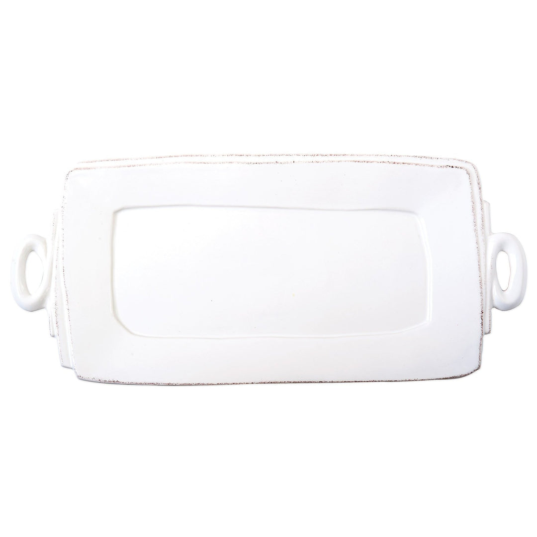 Vietri Lastra White Handled Rectangular Platter