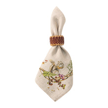 Load image into Gallery viewer, Juliska Forest Walk Cafe Au Lait Napkin with squirrel in napkin ring
