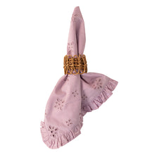 Load image into Gallery viewer, Juliska Eyelet pink Napkin  with provence rattan napkin ring
