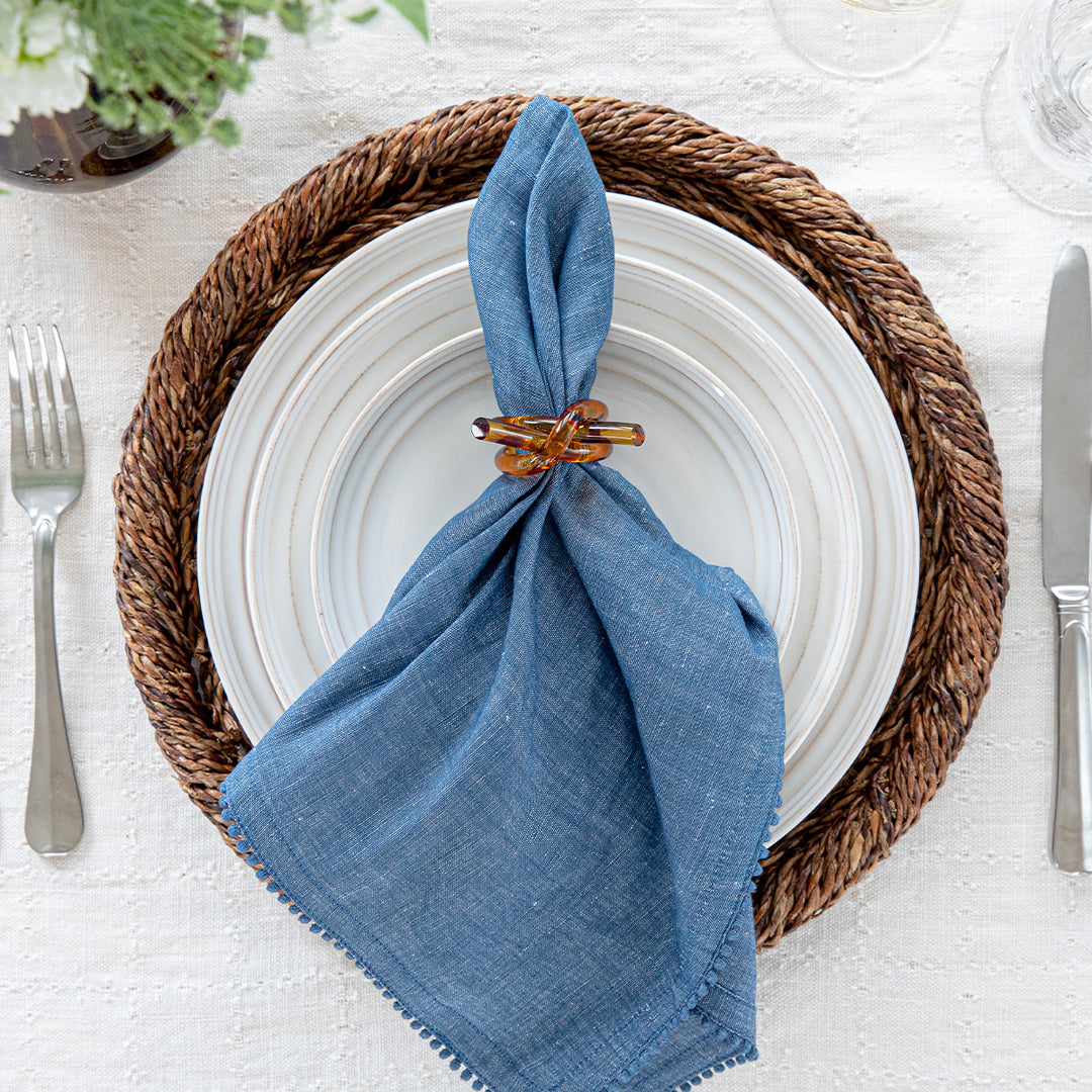 Juliska Berry Trim Navy Napkin on juliska bilbao whitewash place setting