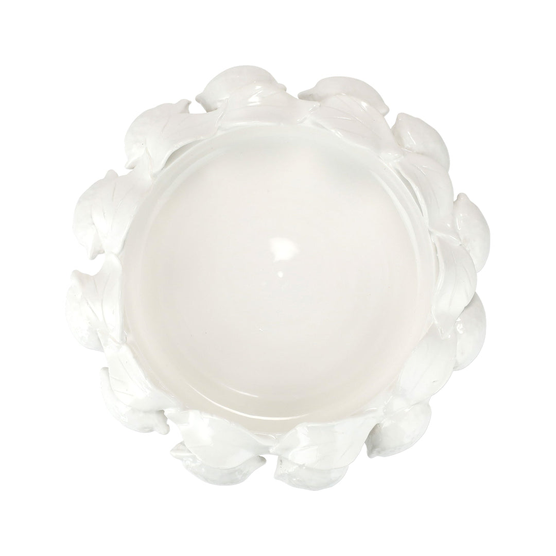 Vietri Limoni White Footed Fruit Bowl