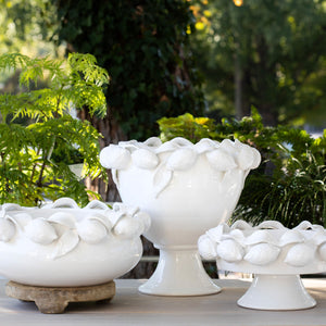 Vietri Limoni White Footed Fruit Bowl