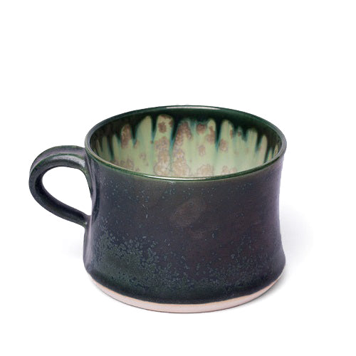 Ae Ceramics Round Series Short Mug in Mint & Charcoal