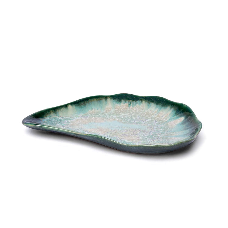 Ae Ceramics Oyster Series Medium Plate in Mint & Charcoal