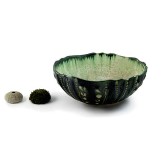 Ae Ceramics Sea Urchin Series Large Bowl in Mint & Charcoal