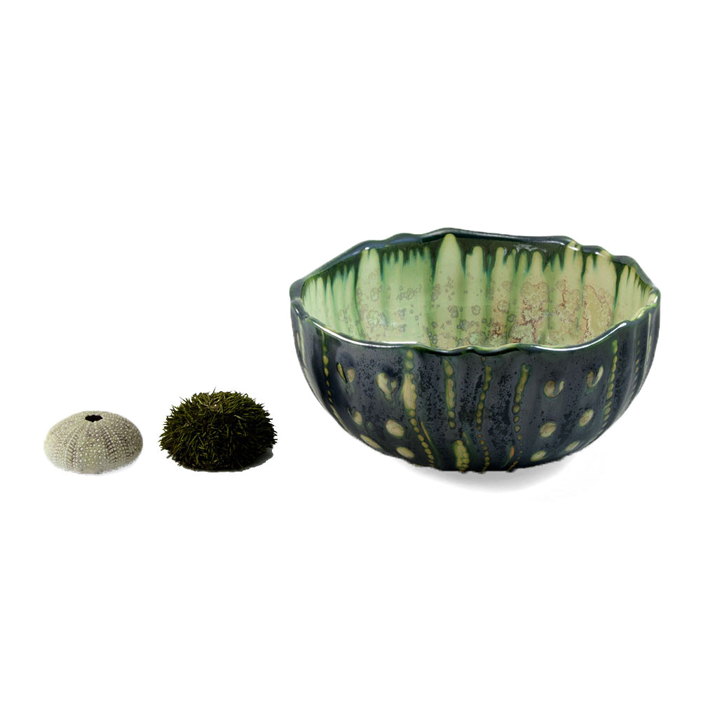 Ae Ceramics Sea Urchin Series Medium Bowl in Mint & Charcoal