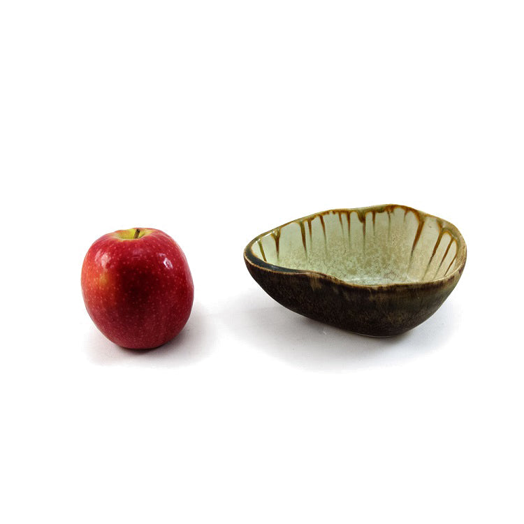 Ae Ceramics Oyster Series Footed Sauce Bowl in Mint & Tortoise