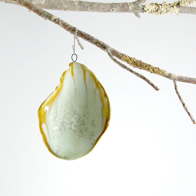 Ae Ceramics Oyster Ornament in Mint & Tortoise