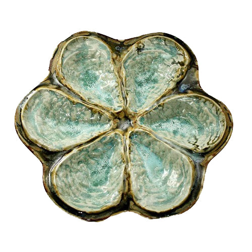 Ae Ceramics Oyster Series Traditional Oyster Platter in Mint & Tortoise