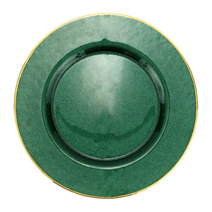 Vietri Metallic Glass Emerald Charger